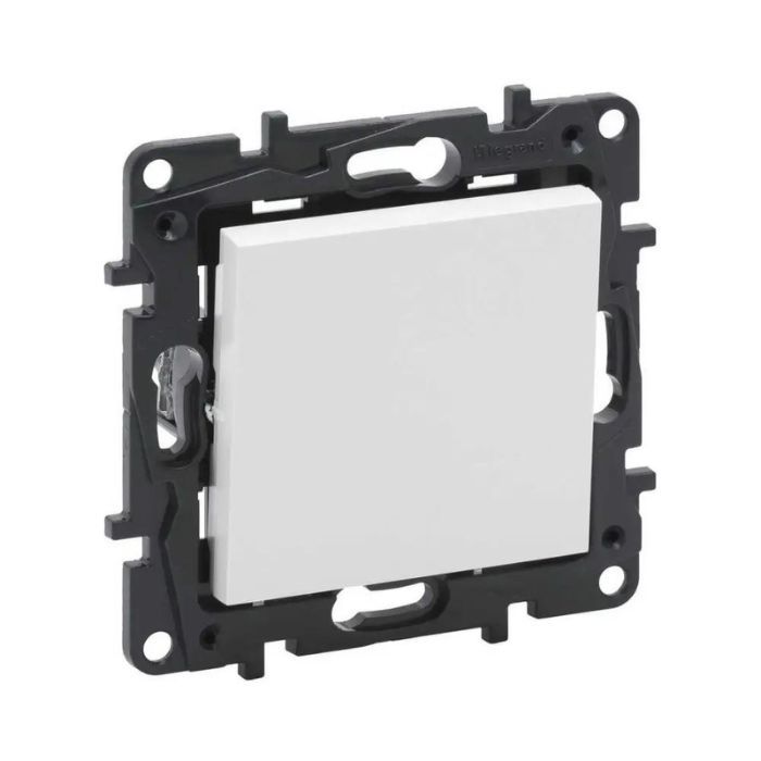 Вимикач одноклавішний 10А автоматичні клеми, колір Білий NILOE STEP