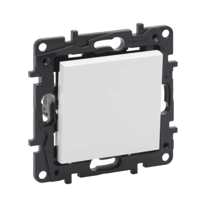 Вимикач одноклавішний 10А автоматичні клеми, колір Білий NILOE STEP