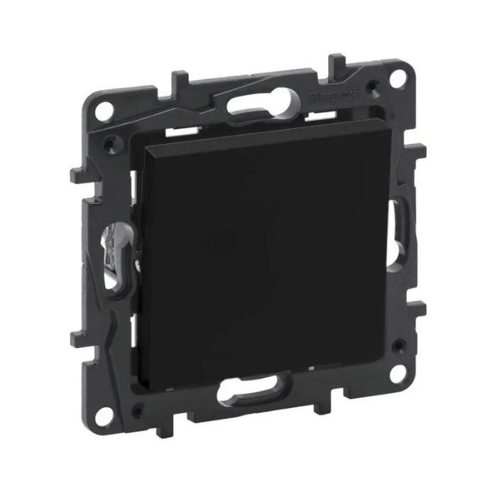 Вимикач одноклавішний 10А автоматичні клеми, колір Чорний NILOE STEP