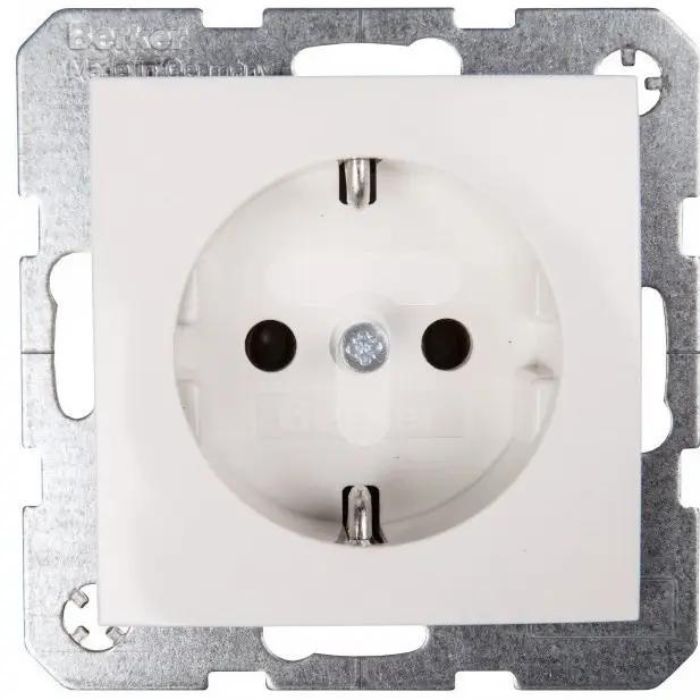 Розетка з з/к, пол. білизна матова, 16А/250В S.1/B.3/B.7 GLAS