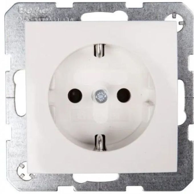 Розетка з з/к, пол. білизна матова, 16А/250В S.1/B.3/B.7 GLAS