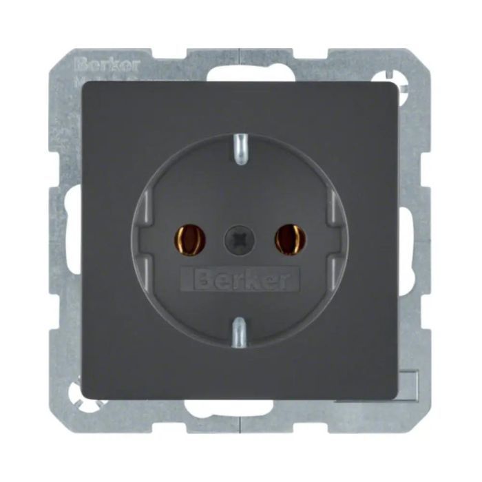 Розетка з з/к, 16А/250В, антрацит, Q.1/Q.3