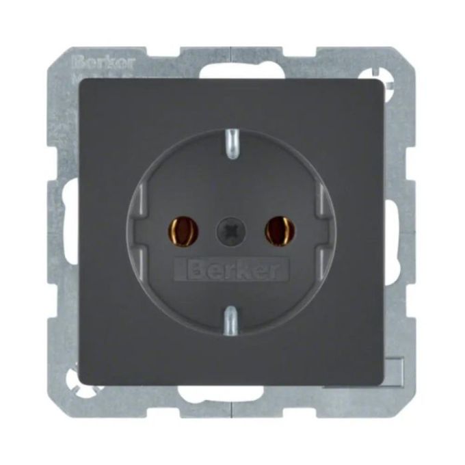 Розетка з з/к, 16А/250В, антрацит, Q.1/Q.3