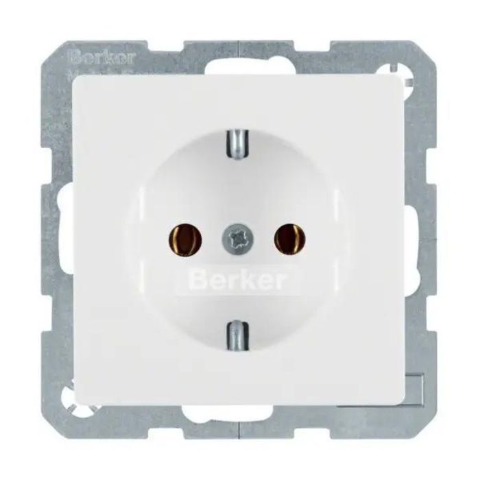 Розетка з з/к, 16А/250В, полярна білизна, Q.1/Q.3