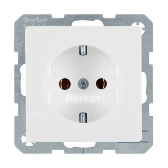 Розетка з з/к, 16А/250В, полярна білизна, Q.1/Q.3