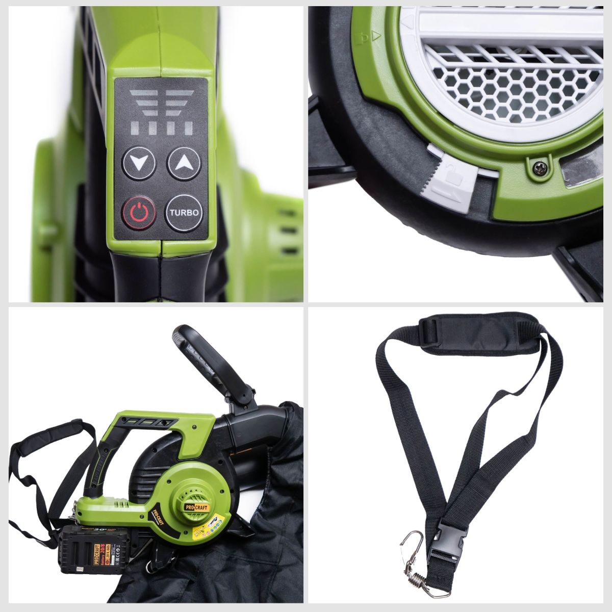 Акумуляторний пилосос-повітродувка Procraft VB20 (без акб та зп)