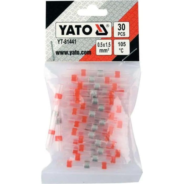 Кембрики термоусадні до 105°C з оловом YATO, для провідників 0.5-1.5 мм², 30 шт.