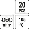 Кембрики термоусадні до 105°C з оловом YATO, для провідників 4-6 мм², 20 шт.