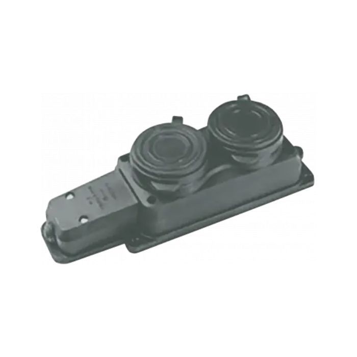 Розетка подвійна монофазна 1*16А (каучук)