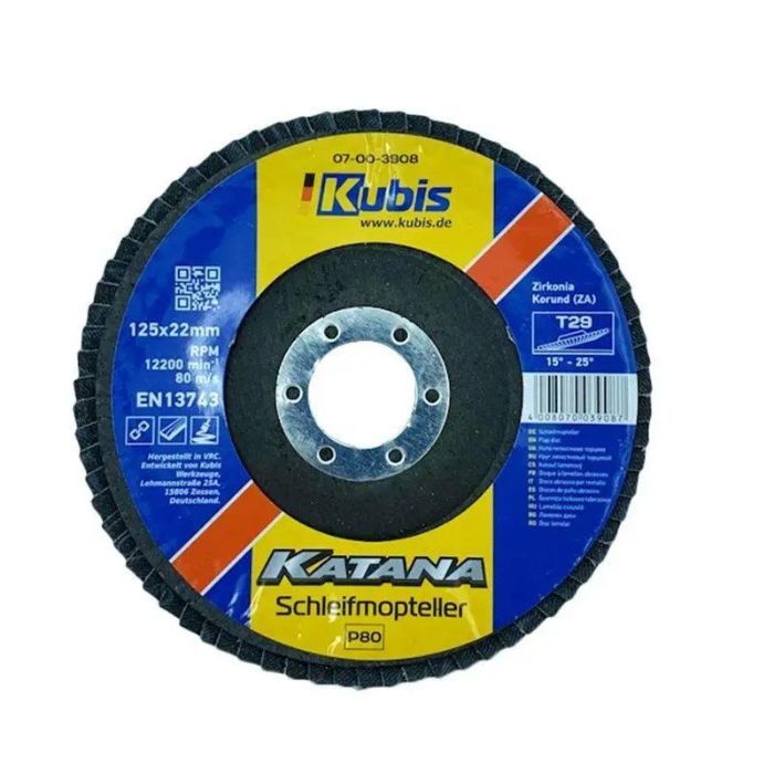 Круг пелюстковий торцовий конічний Т29 Р80, 125*22 мм, Zirconia KATANA