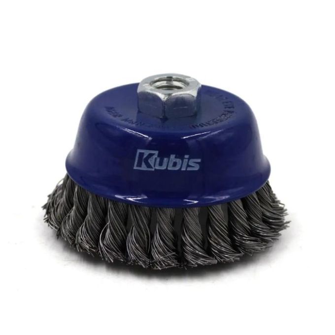 Щітка-крацовка чашкова для УШМ Ø100 мм, сталева жгутована, ТМ Kubis