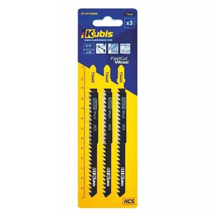Пильное полотно 3шт. ДСП толщиной до 10-85мм, зуб 4,0 T344D, ТМ Kubis