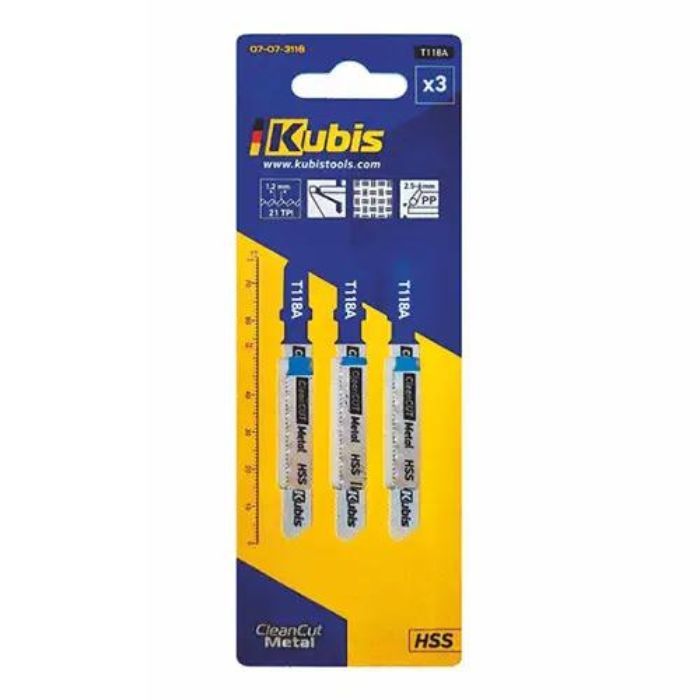 Пильне полотно 3шт. ДСП товщиною до 2.5-6мм,зуб 1.2 T118A, ТМ Kubis