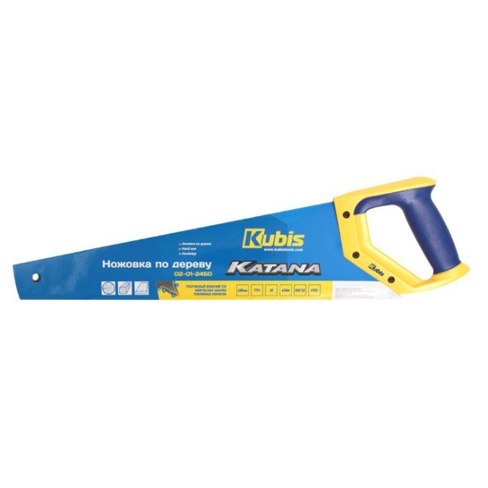 Ножівка по дереву 450 мм KATANA, 7TPI, загартований зуб, 3-D загострення, ТМ Kubis