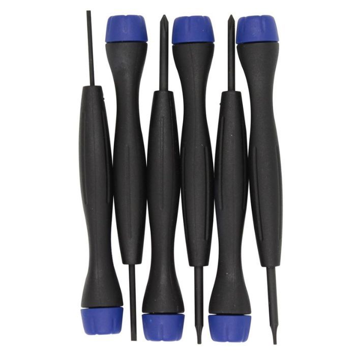 Викрутки прецизійні 6 шт в кейсі, SL1.6, SL2.0 мм, PH00, PH0, T5, T6 CrV6150, HRC51-54