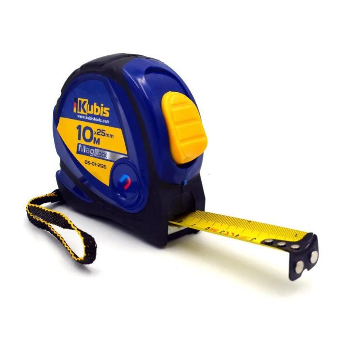 Рулетка вимірювальна 10 м*25 мм MagLock, з магнітами, ТМ Kubis