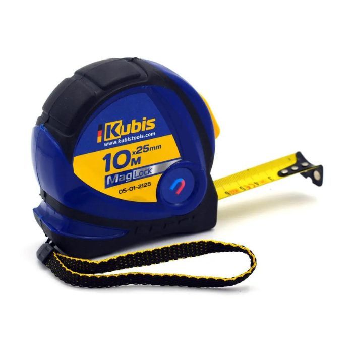 Рулетка вимірювальна 10 м*25 мм MagLock, з магнітами, ТМ Kubis