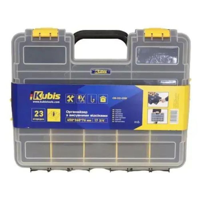 Организатор выдвижными отсеками 23 ячейки, 450*360*76 мм (17 3/4'), ТМ Kubis