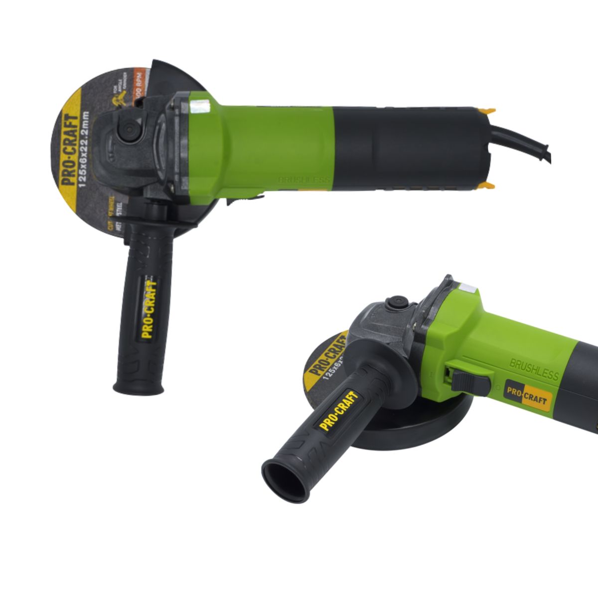 Углошлифовальная машина бесщеточная Procraft PW2200 125 мм