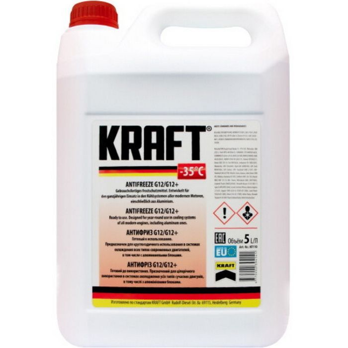 Антифриз KRAFT G12 Red G12/G12+ -35 5л красный