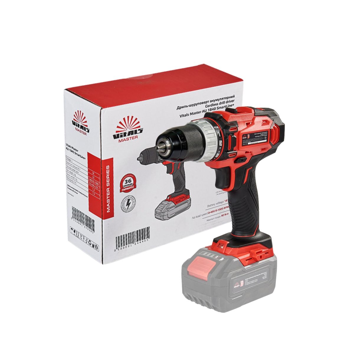 Дриль-шурупокрут акумуляторний Vitals Master AU 1840 SmartLine+
