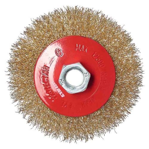 Щетка коническая Vitals гофрированная латунированная 100 мм М14, 0,3 мм