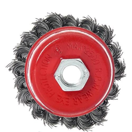 Щітка-чашка Vitals плетена сталь 85 мм М14, 0,5 мм