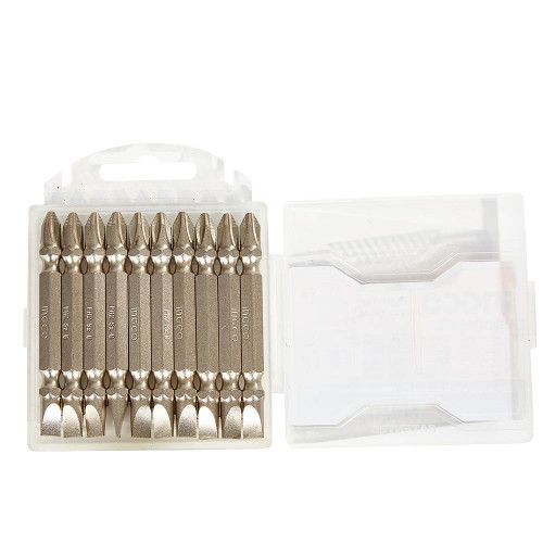 Биты S2 двухсторонние PH2+SL6×65 мм, 10 шт. INGCO