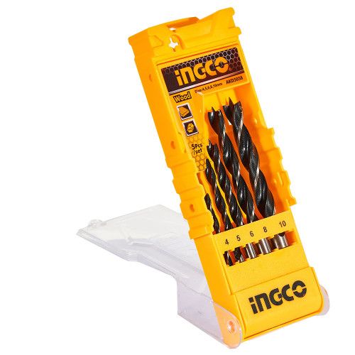 Набор сверл по дереву 5 шт. 4–10 мм, коробка INGCO
