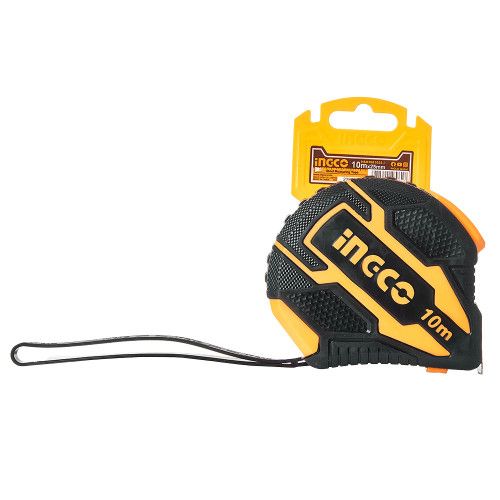 Рулетка 10 м×25 мм автостоп INGCO