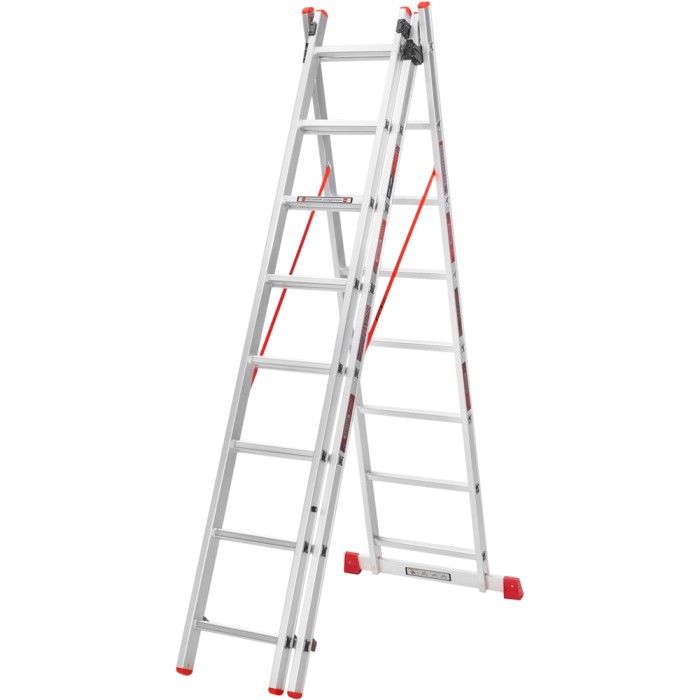 Лестница алюминиевая 3-х секционная Цветок PRO (3х8 ступенек) (110-9308)