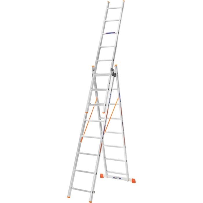 Драбина алюмінієва 3-х секційна BLUETOOLS (3х8 сходинок) (160-9005)