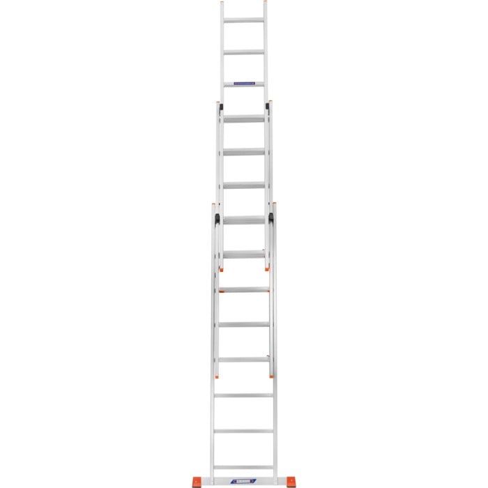 Драбина алюмінієва 3-х секційна BLUETOOLS (3х8 сходинок) (160-9005)