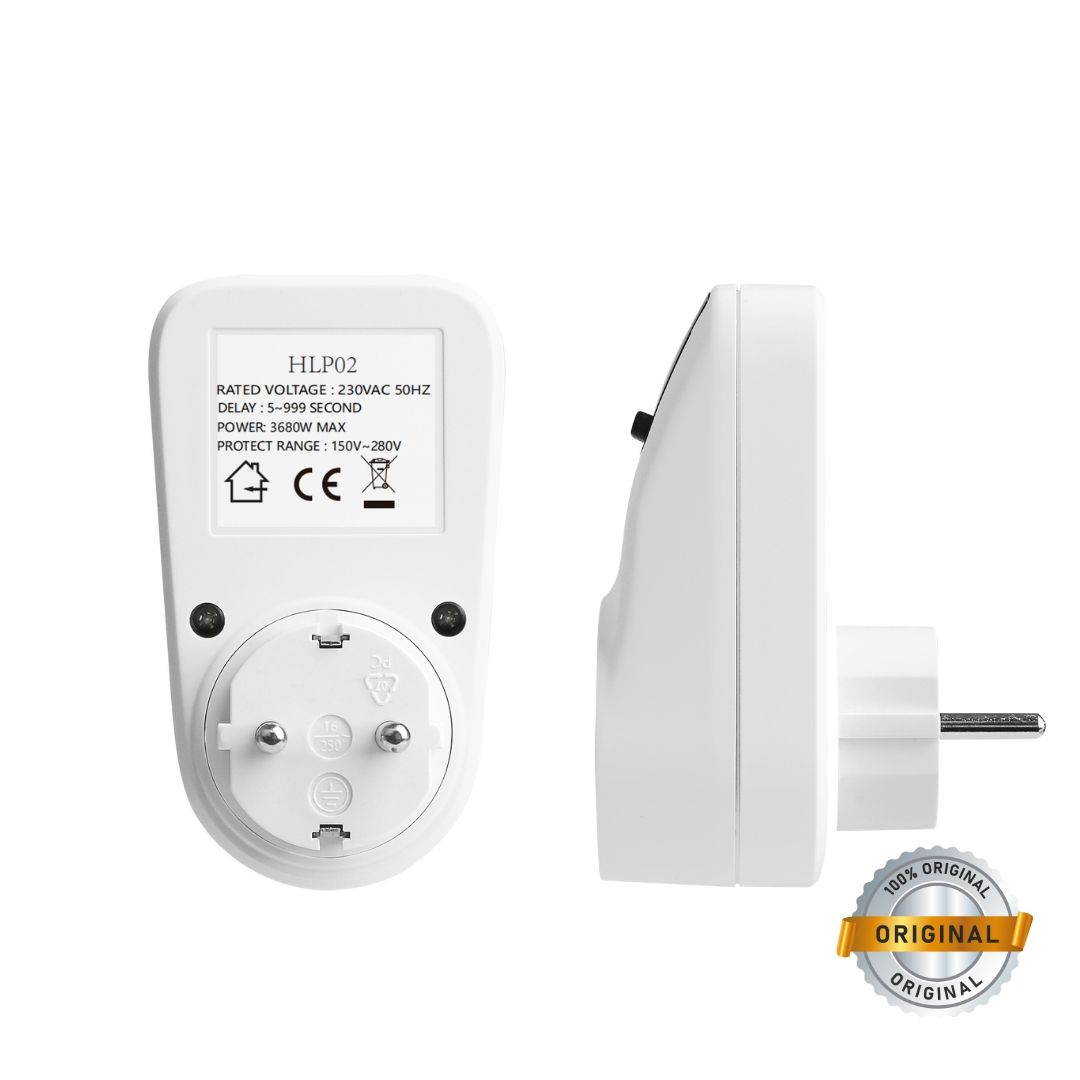 Реле захисне в розетку з цифровим дисплеєм HLP02-EU