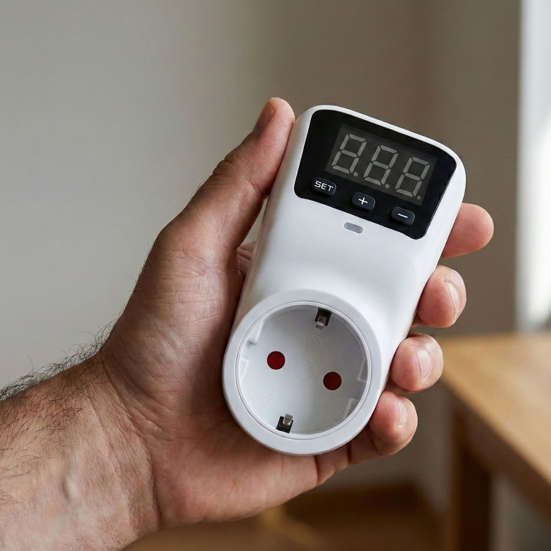 Реле захисне в розетку з цифровим дисплеєм HLP02-EU