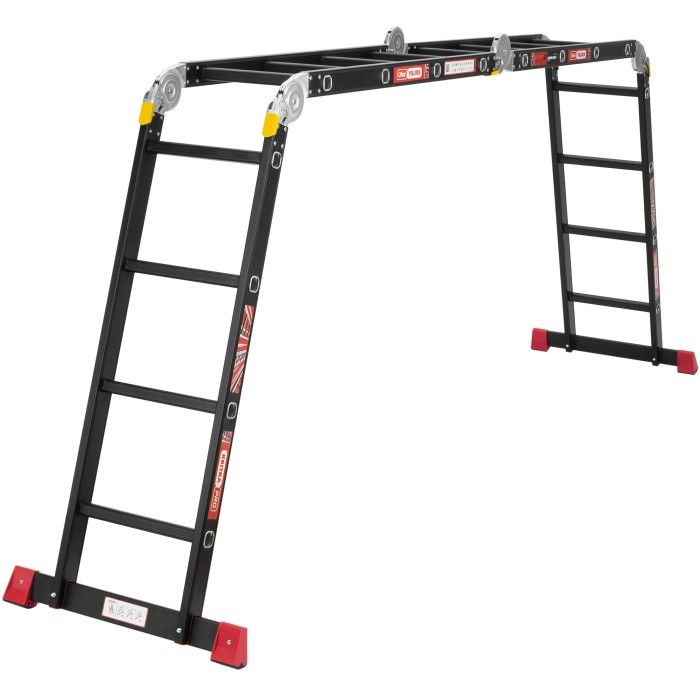 Драбина-трансформер алюмінієва Квітка PRO HD BLACK (4х4 сходинки) (110-9040)