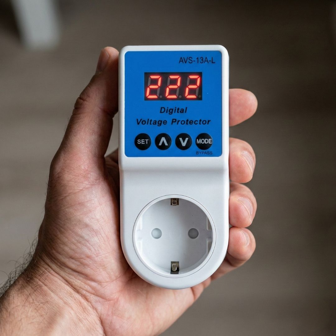 Автоматичне захисне реле в розетку AVS 13А 170–260В відсікач напруги AVS-13A-L з дисплеєм