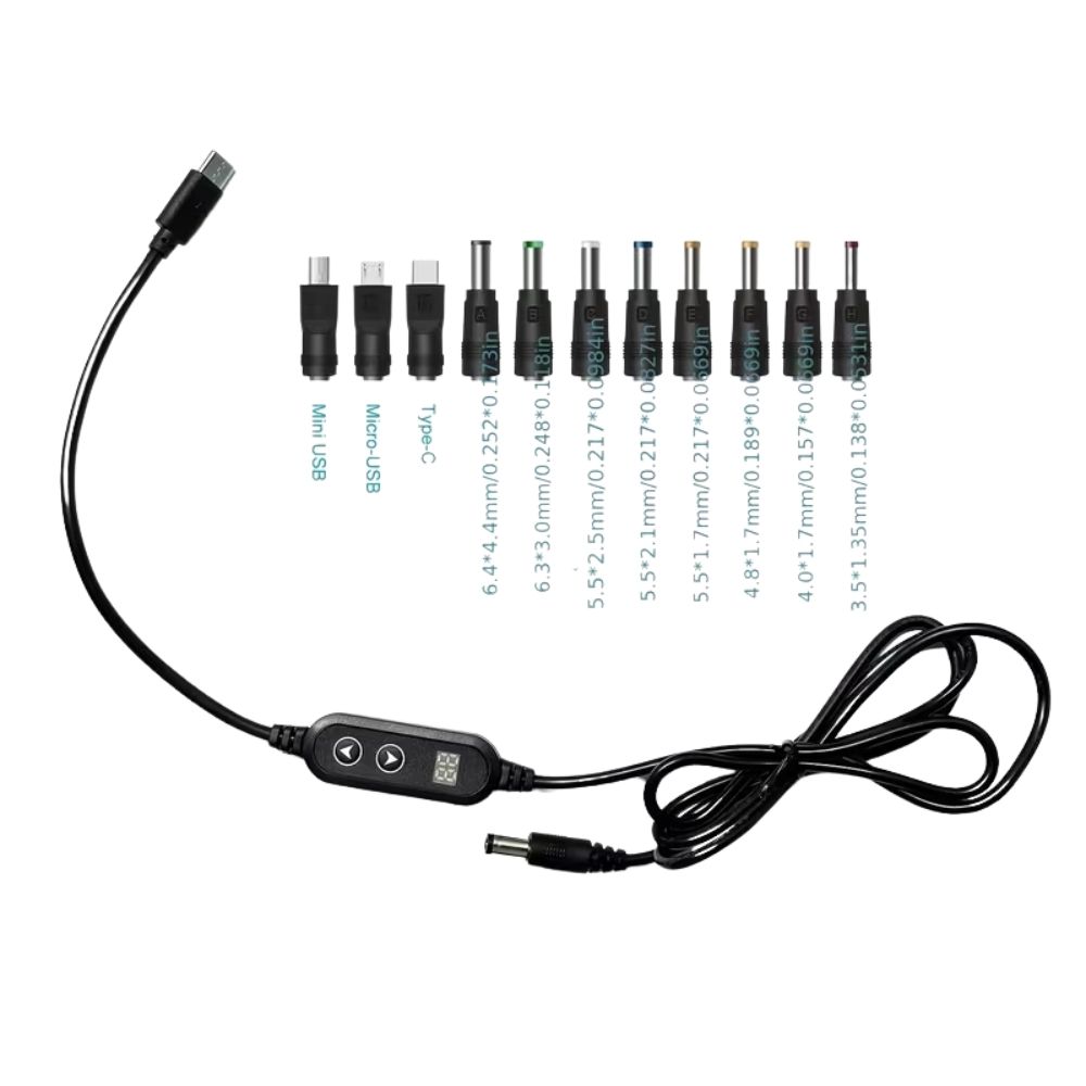 Регульований кабель для зарядки для Wi-Fi роутер PD 5-20V, кабель Type-C на DC набір 8шт