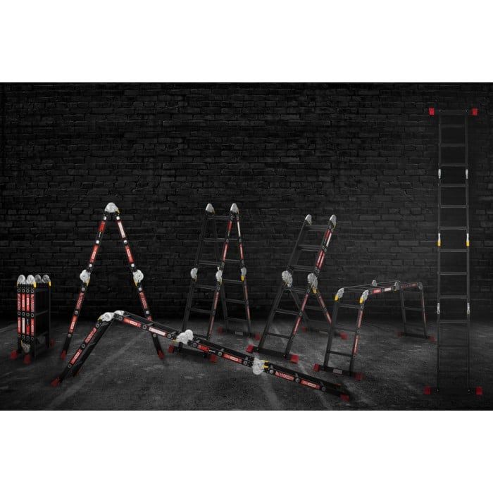 Драбина-трансформер алюмінієва Квітка PRO HD BLACK (4х3 сходинки) (110-9039)