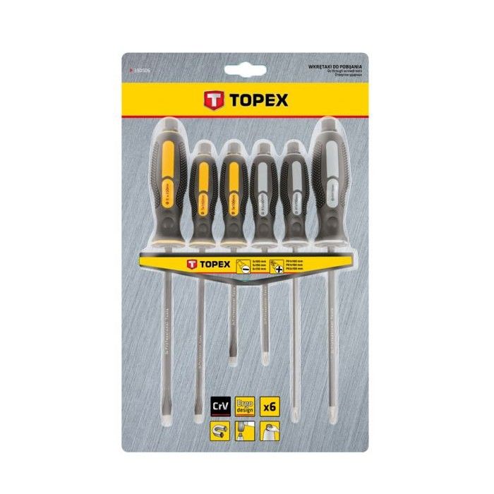 Набор ударных отверток Topex (6 шт.) (39D506)
