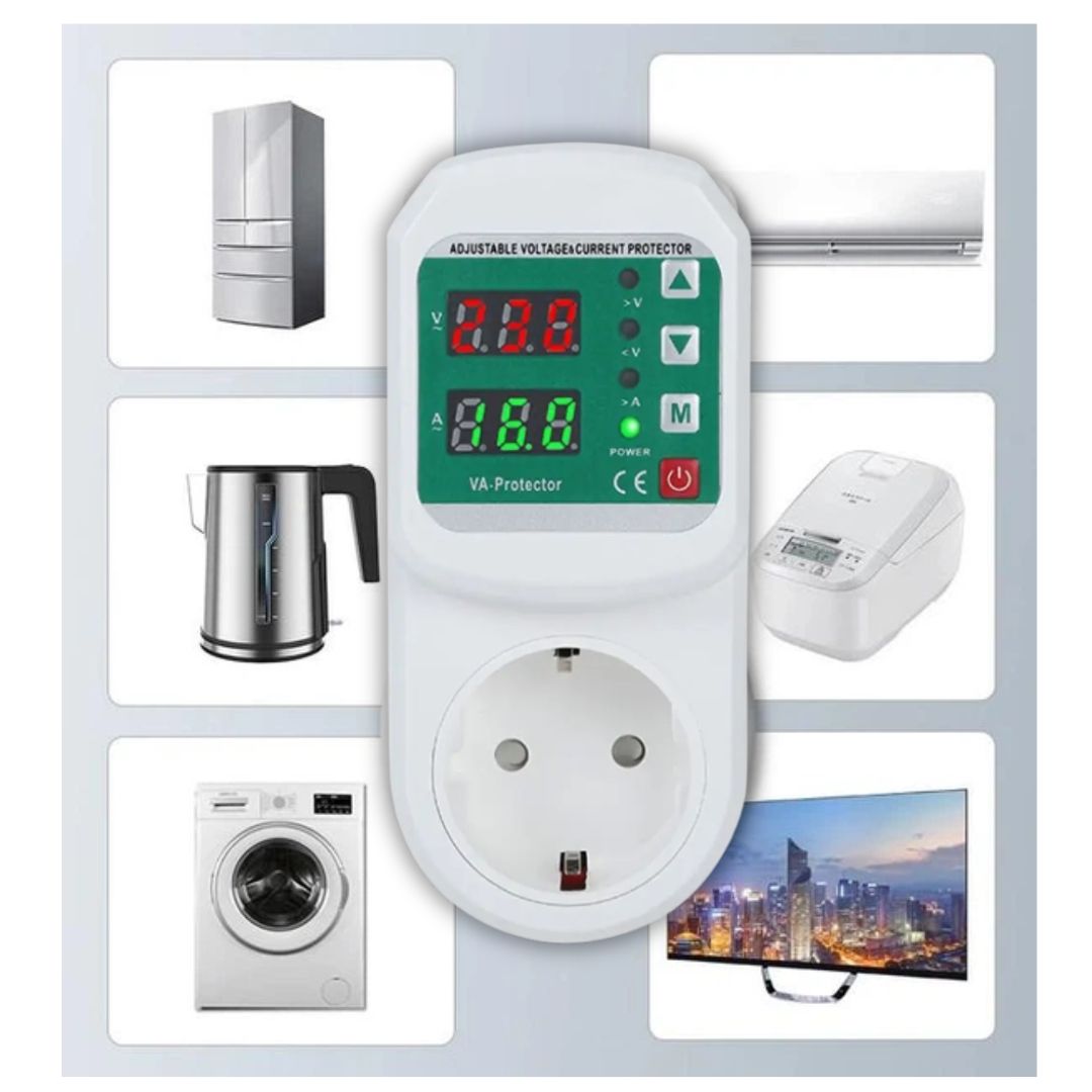 Реле захисне LIEMAN 16A TOSVA-16 140V-300V з дисплеєм, відсікач регульований, захист від перепадів напруги