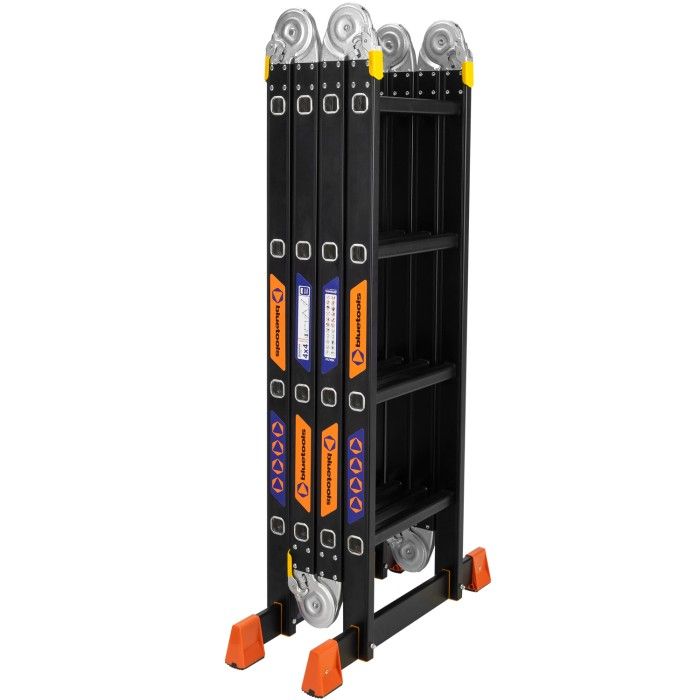 Драбина-трансформер алюмінієва BLUETOOLS BLACK (4х4 сходинки) (160-9016)