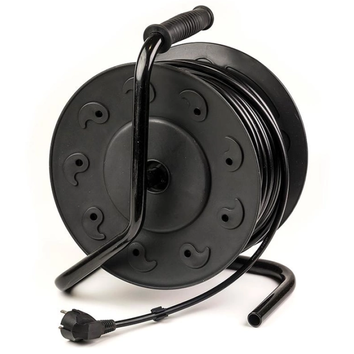 Морозостійкий подовжувач на котушці PowerPlant (-20°С, 50 м, 4 розетки) (PPRA16M50S4L)