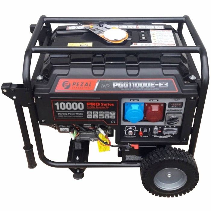 Бензиновий генератор PEZAL PGG11000E-E3 + олива (8.5 кВт, ~3ф, 400 В)