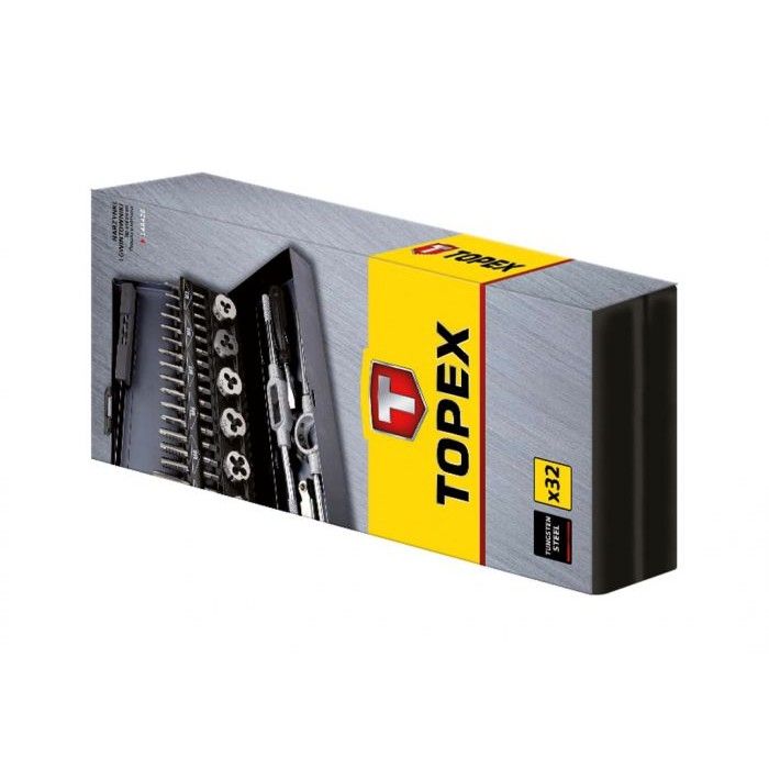 Набір мітчиків і плашок Topex (M3-M12, 32 шт.) (14A426)