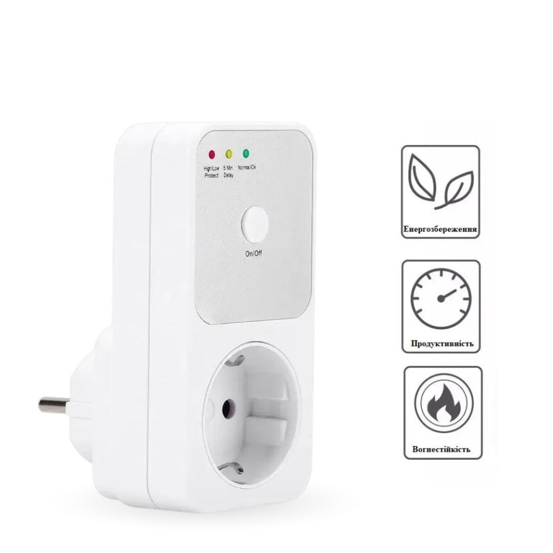 Автоматичне захисне реле в розетку JUAN 16A 175–260В максимальна  3680В відсікач напруги з дисплеєм