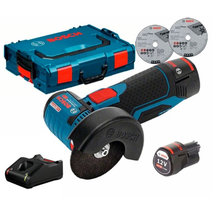 Аккумуляторная угловая шлифовальная машина Bosch GWS 12V-76 Professional, 2 акб 3 Ah
