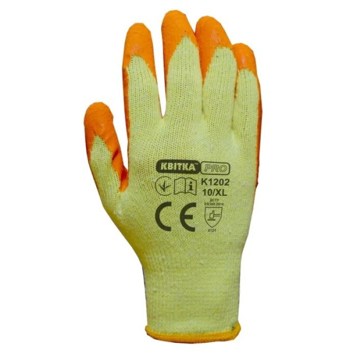 Рукавиці трикотажні з латексним покриттям КВІТКА PRO Recodrag Expert (12 пар, XL) (110-1202-10)