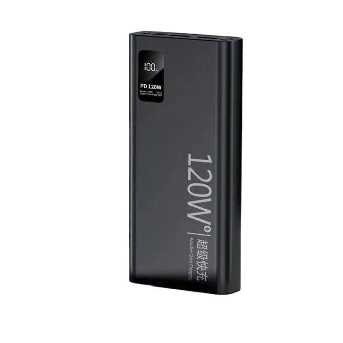 Повербанк 57000 мАг K8 Power Bank 120W з дисплеєм та USB-C швидка зарядка чорний