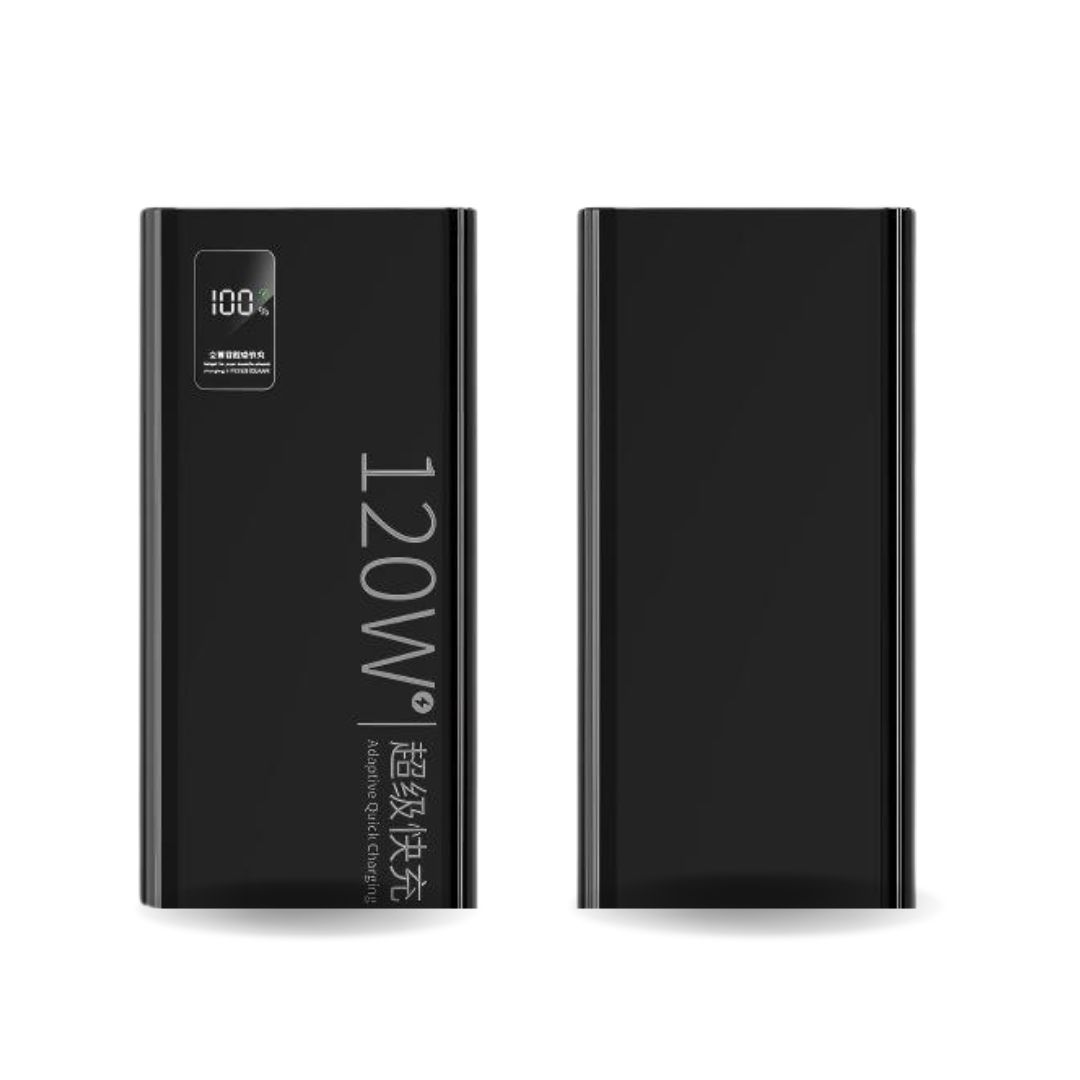 Повербанк 57000 мАг K8 Power Bank 120W з дисплеєм та USB-C швидка зарядка чорний